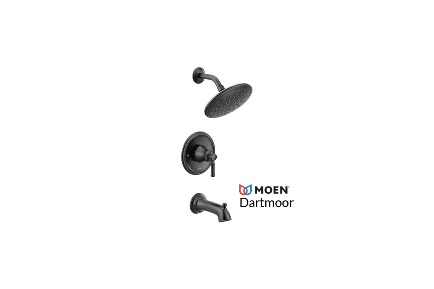 black tub and shower fixtures