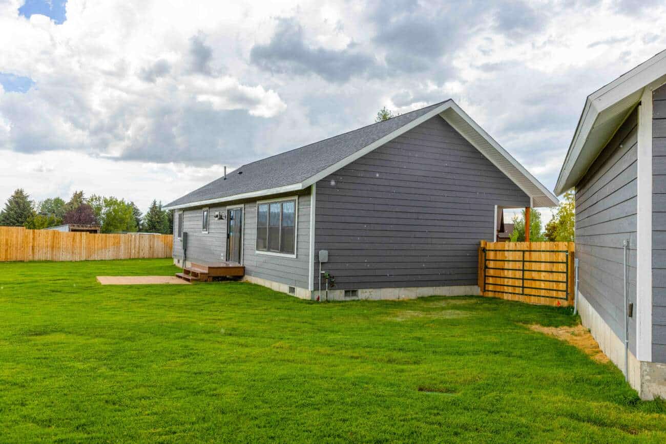 Backyard of Modern Cabin in Victor ID 1