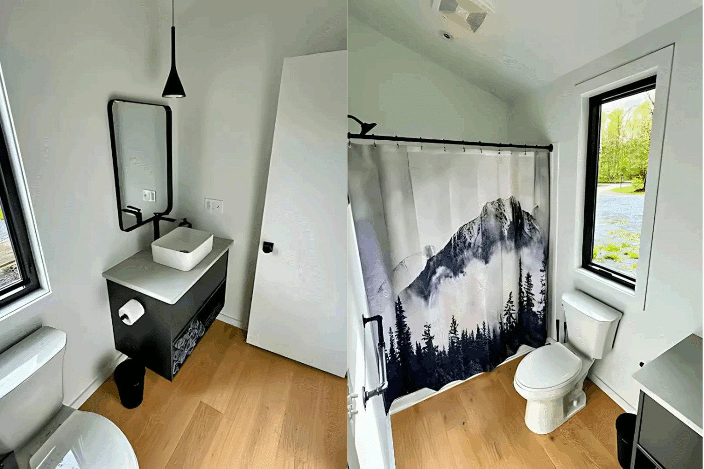 Psy Homes A frame park model bathroom in Livingston manor new york