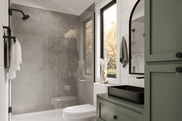 a frame adu bathroom 1 bed room modular adu