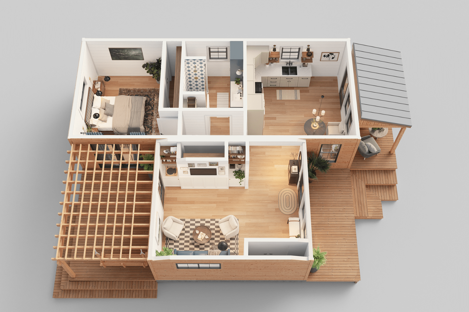 3D floor plan rendering The Grove by Psy Homes