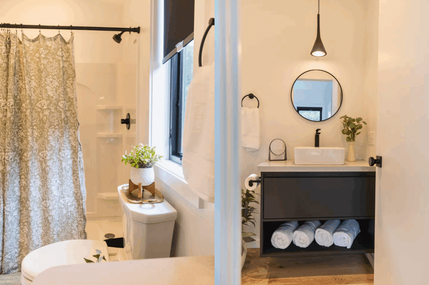 luxury bathroom in A Frame Psy Homes park model located in gaines pa