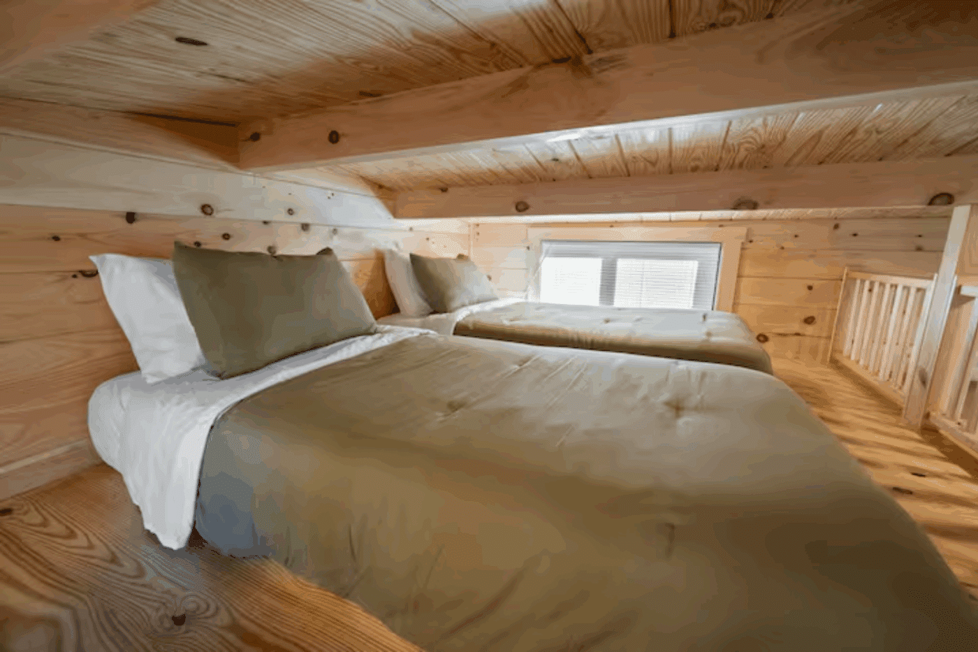 lofted area of Pinecrest park model tiny home in Branson Missouri