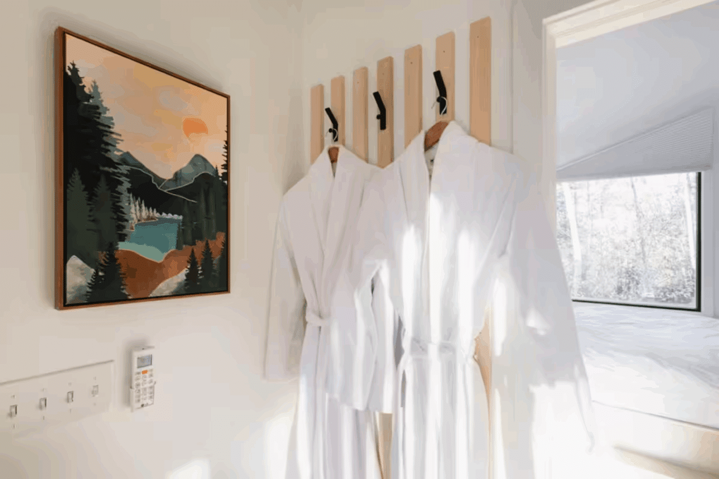 entry way of A Frame park model tiny home built by Psy Homes in South Berwick Maine