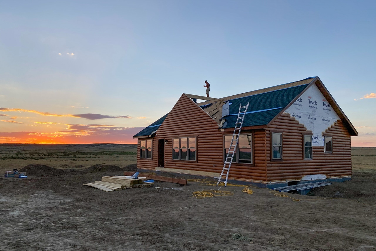 Prefab cabin in medicine bow wy in construction