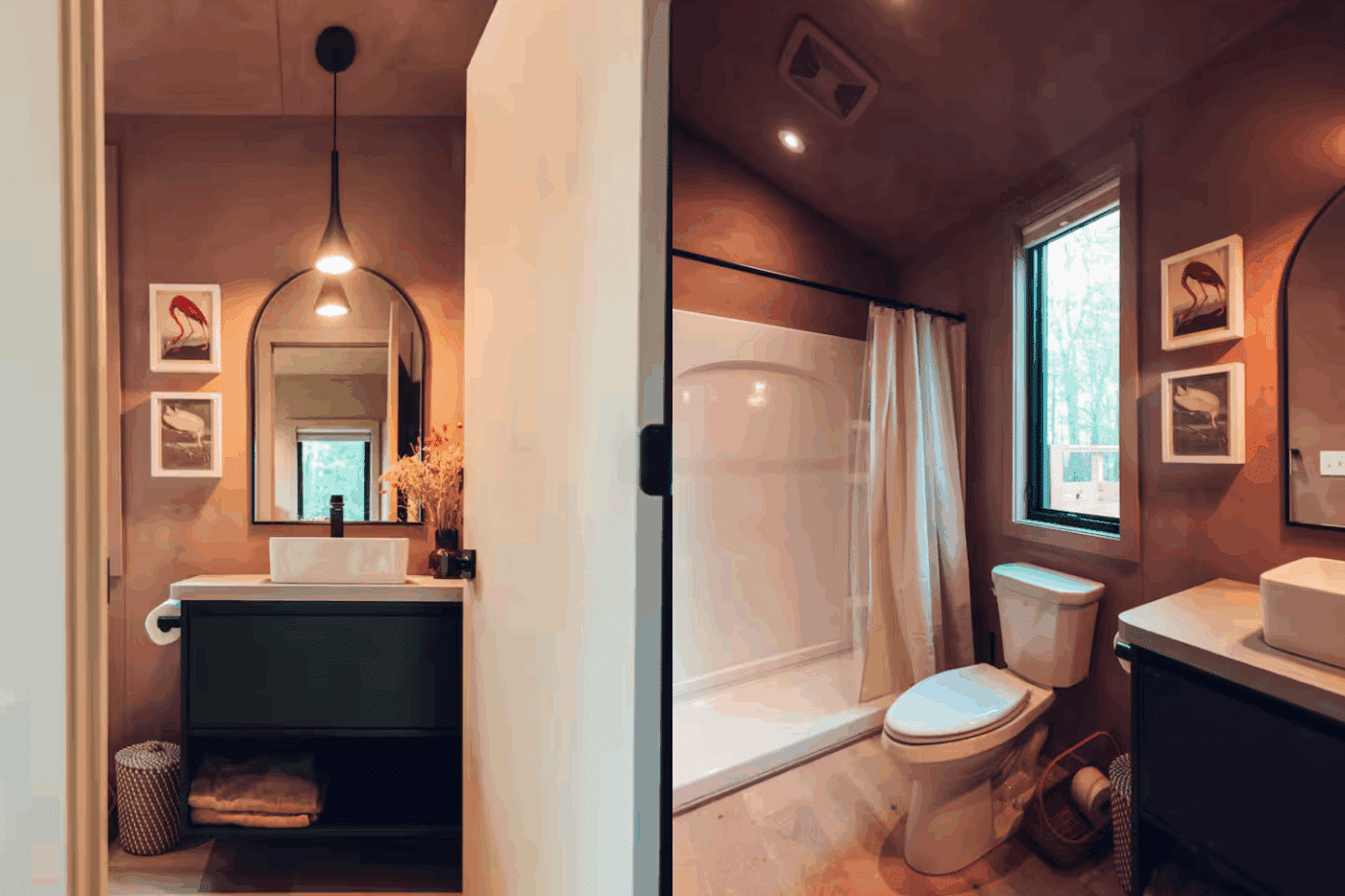 Saugerties NY park model A frame tiny home built by Psy Homes bathroom