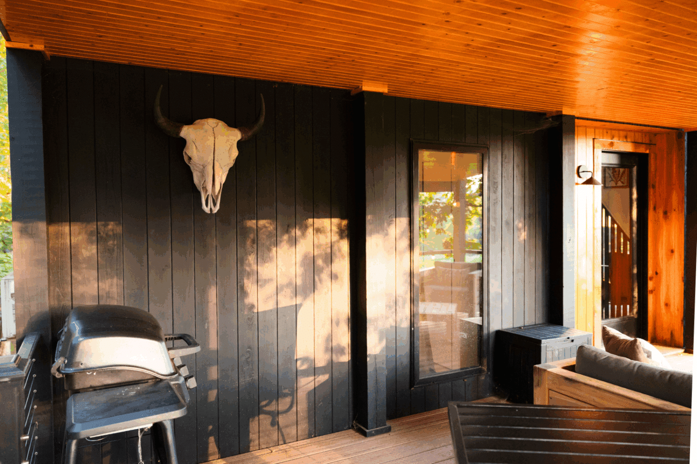 Entry of A frame park model tiny home in culpeper Va