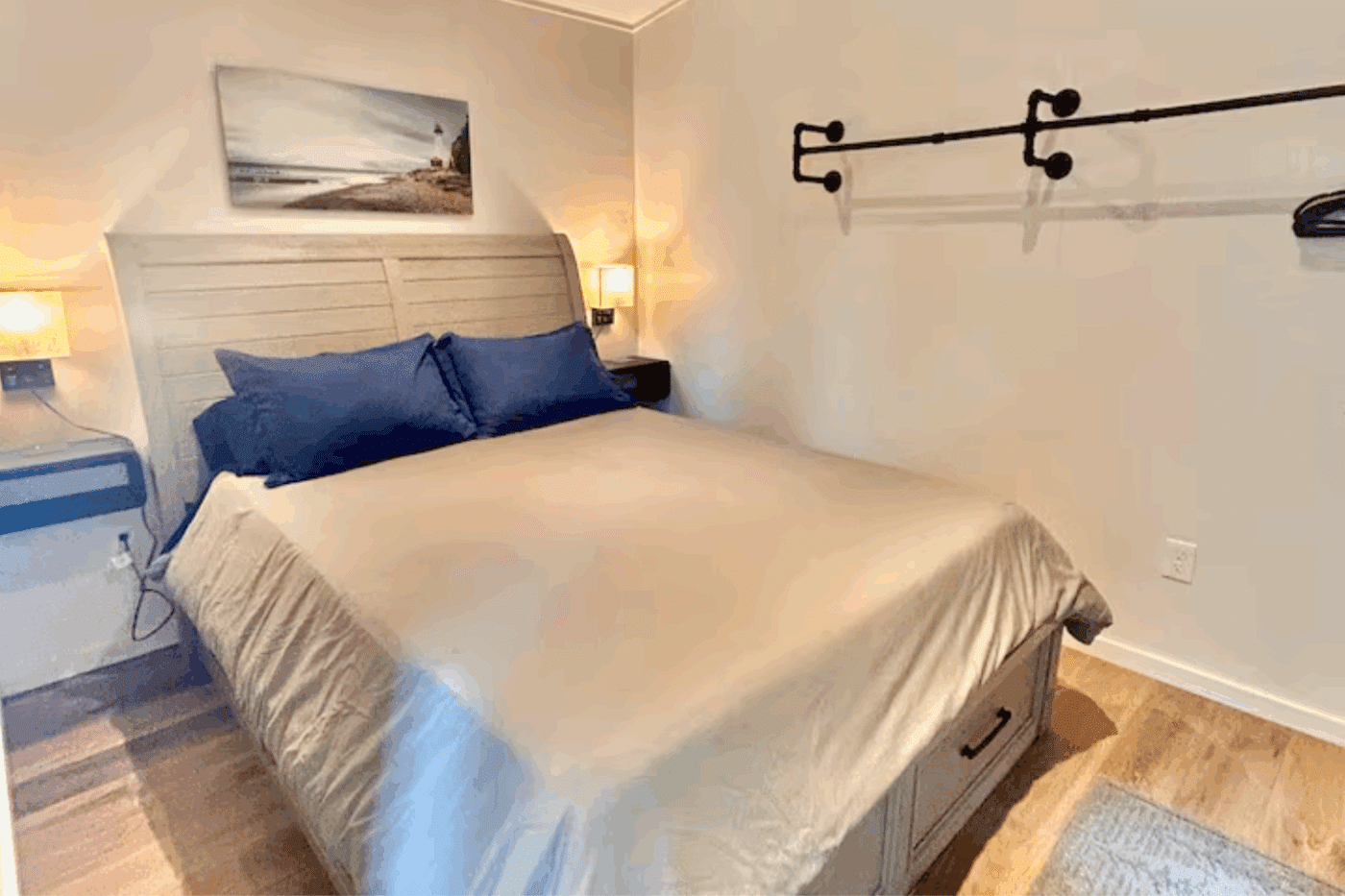 Bedroom of Alpine park model tiny home build and designed by Psy Homes