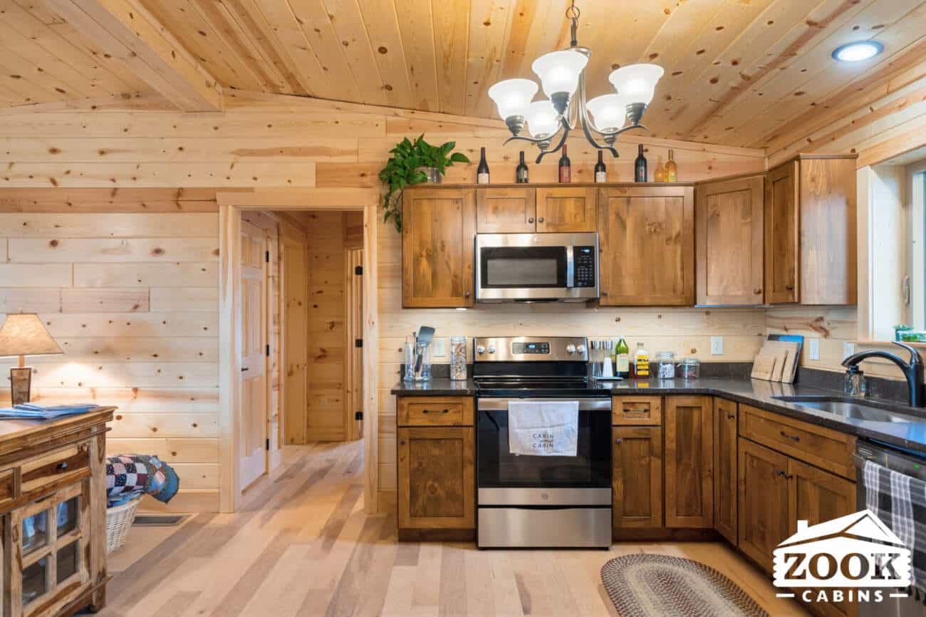 Kitchen Sunset Ridge Log Cabin in Loveland CO