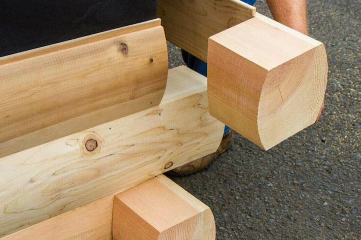 Log Cabin pieces coming together to create seal