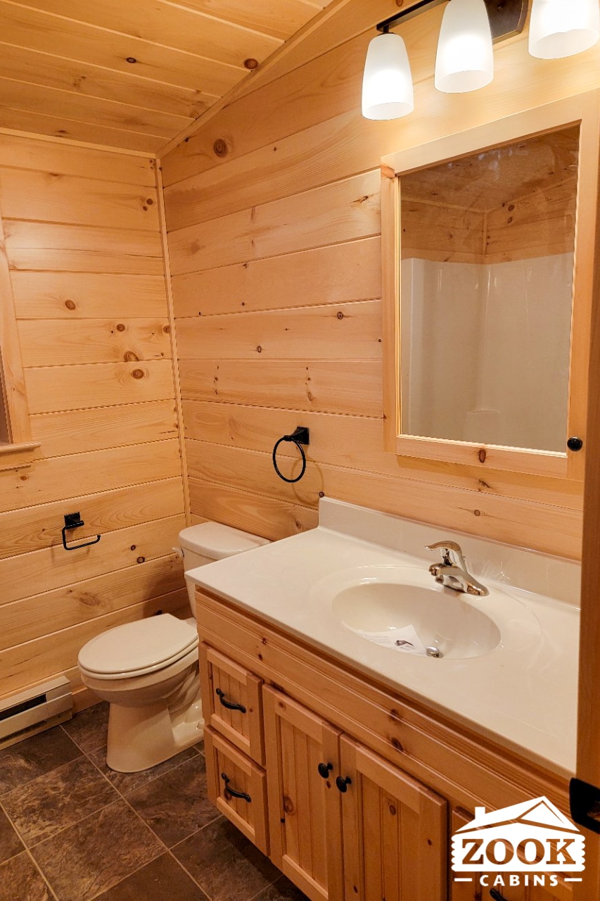 26x36 Pioneer Log Cabin in Cochecton NY bathroom