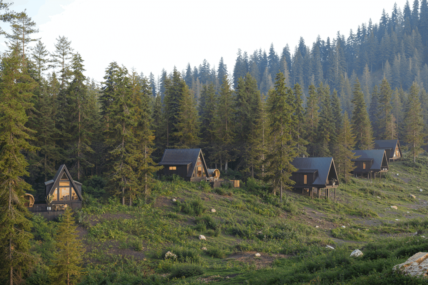 A Frame Cottage Modular Tiny Home in Modern Cabins