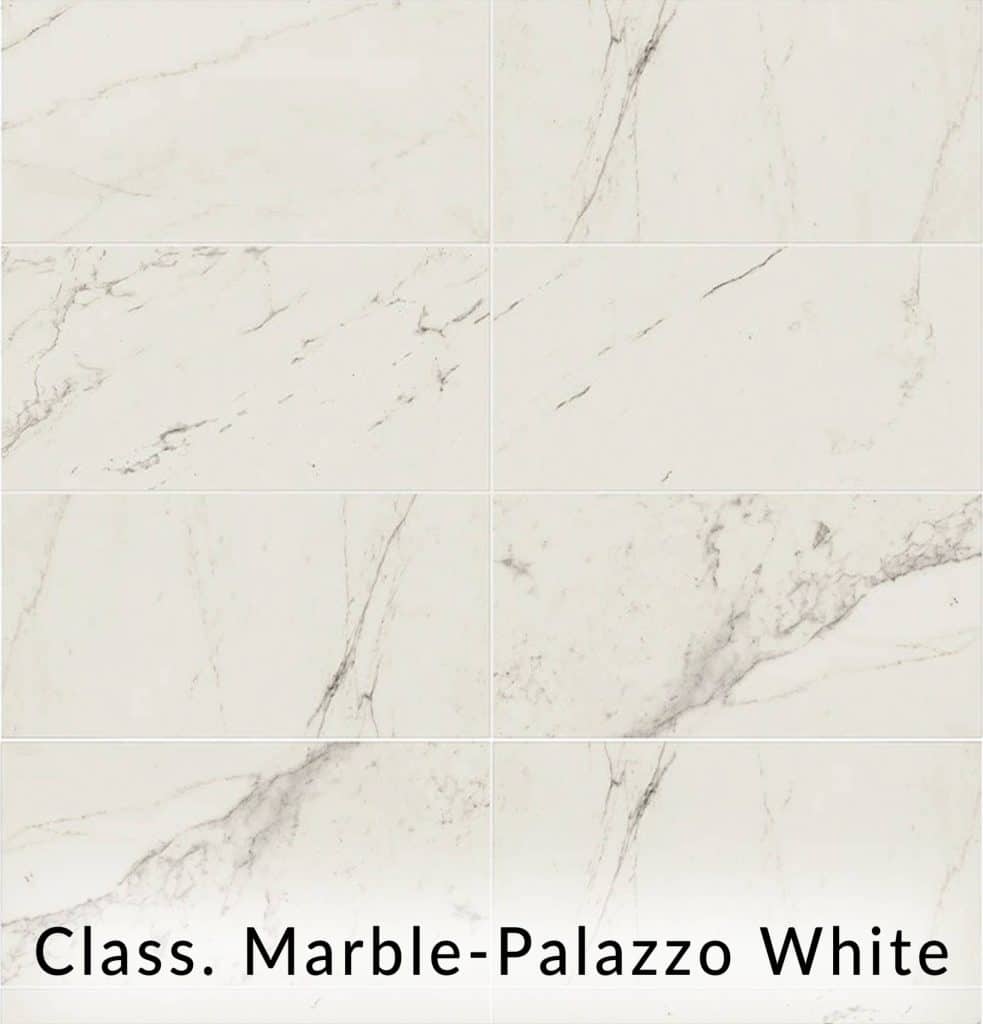 Classentino Marble Palazzo White Shower Wall Tile Options for your Log Cabin