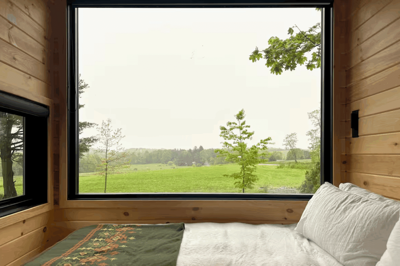 Nook Studio Park Model tiny home bedroom located at Somerset Resort in Friedens Pa