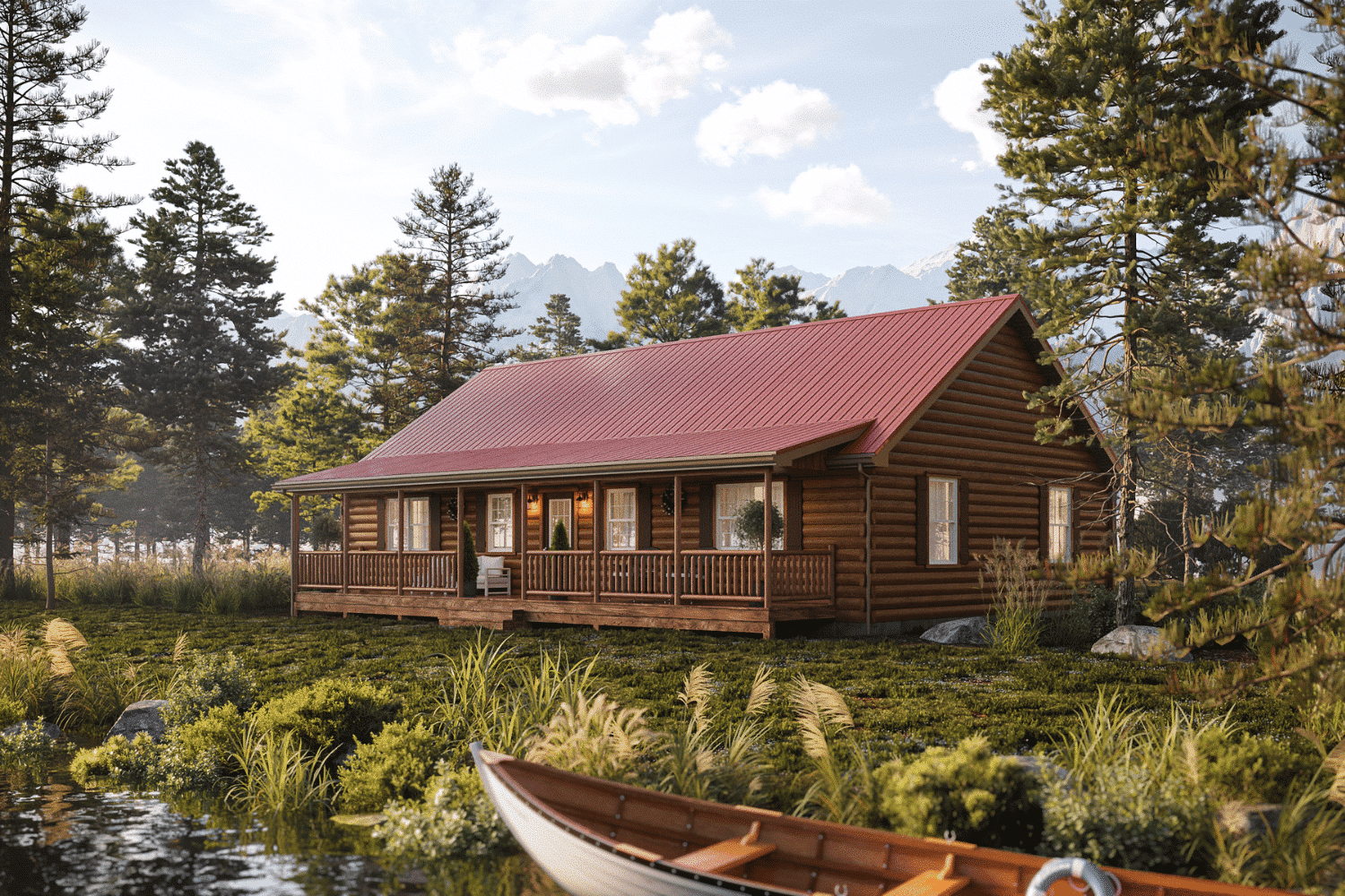 Musketeer pre fab log cabins built by Psy Homes