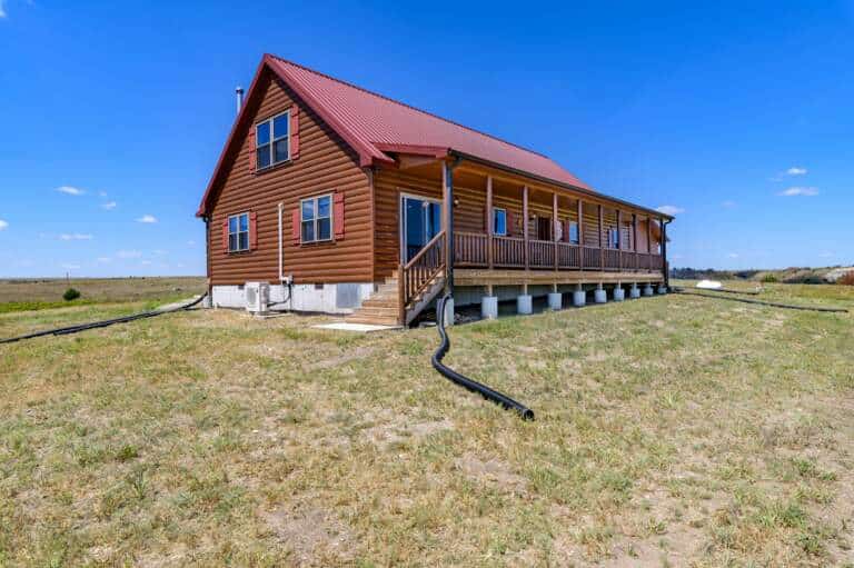 Exterior Log Home in Russell KS