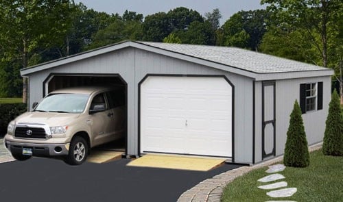 double wide log cabin garages