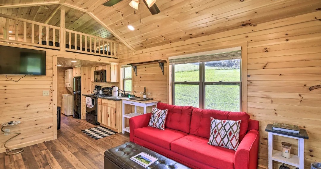 pocono park model modern cabin interior