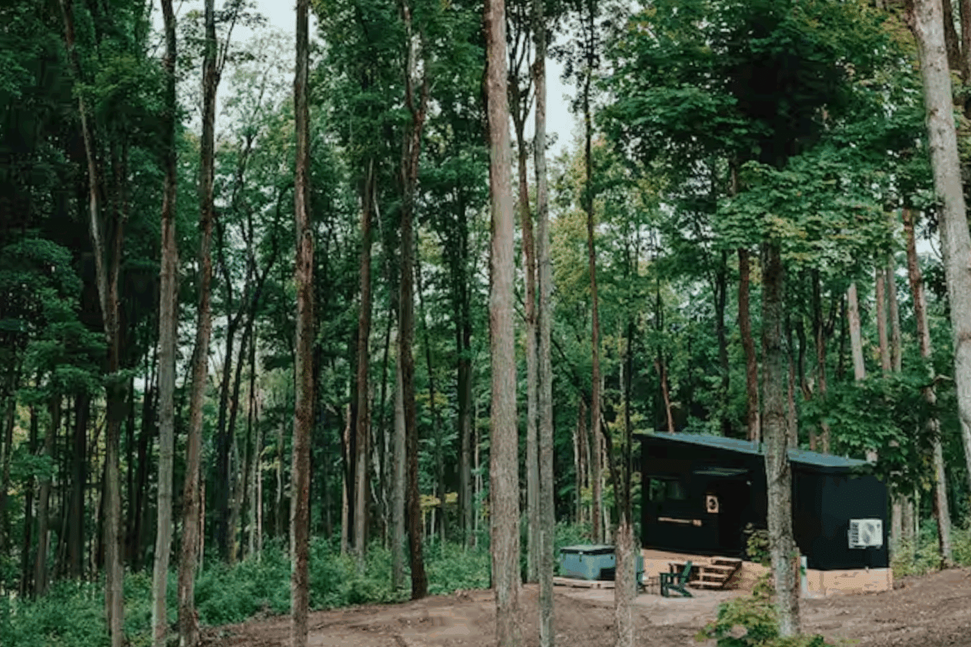 Modern Finished Nook Studio Park Model Tiny Home in East Jordan MI Retreat North Cabin 3