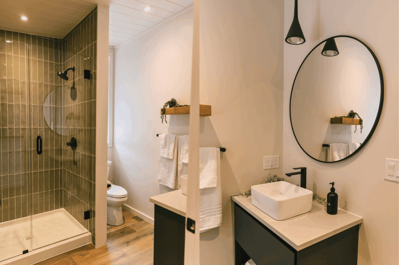 Bathroom in Rockwoodpark model tiny home built and design by Psy Homes