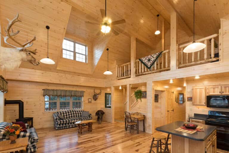 kitchen area of cabin in jewett new york