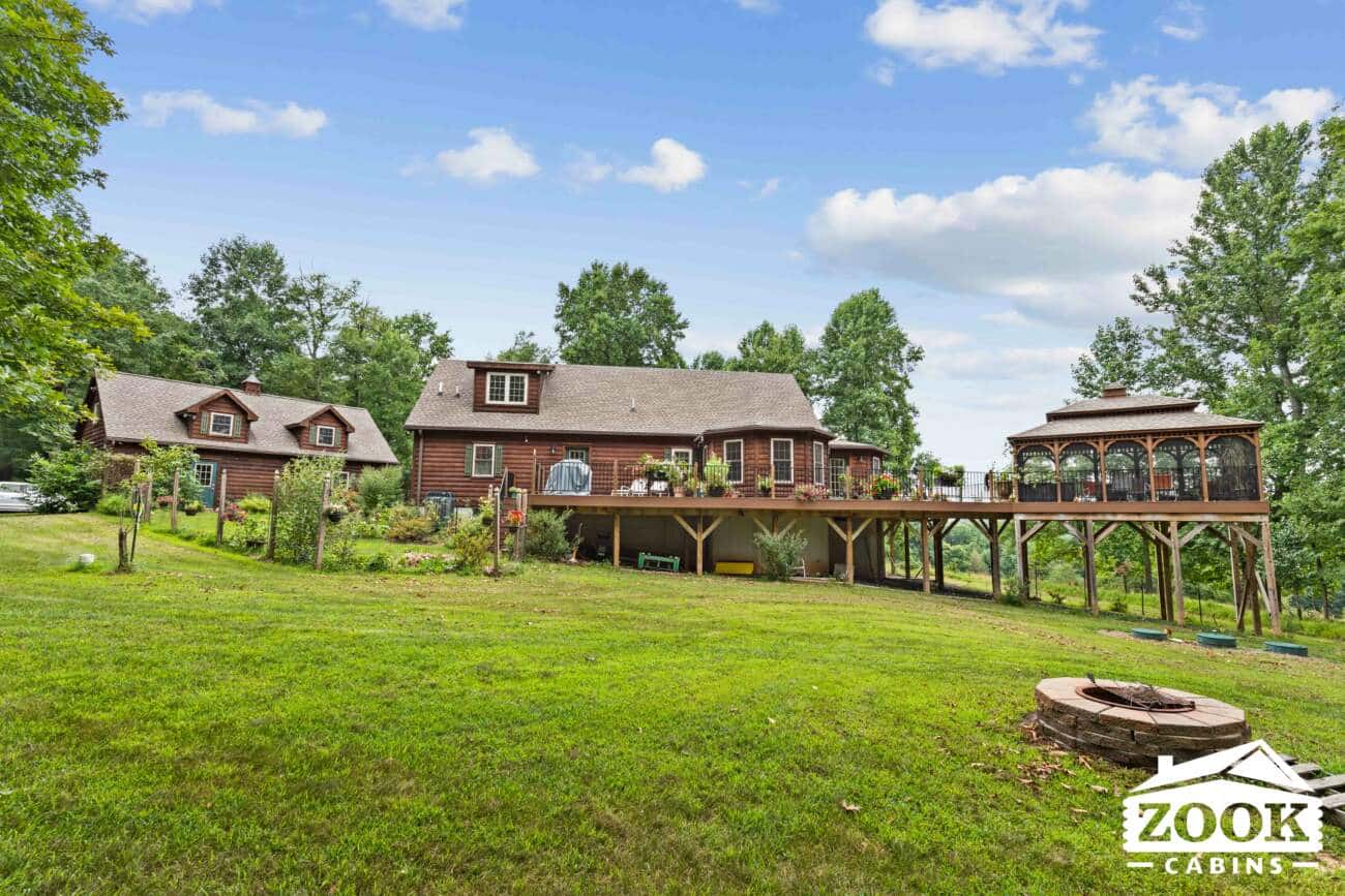 exterior of prefab cabin with the front
