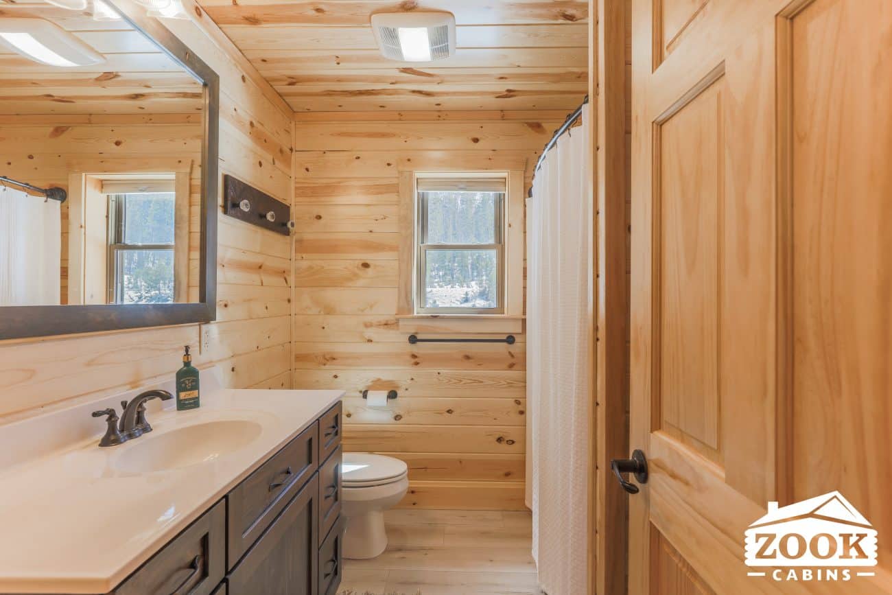 Glacier Log Home in Grand Lake CO bathroom