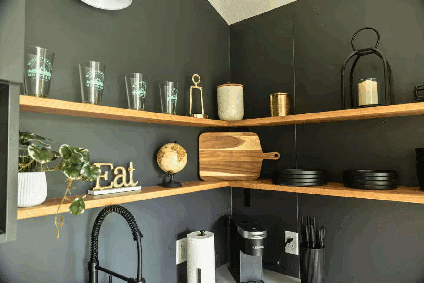 kitchen storage in Zook cabins A frame park model tiny home located in Gaines Pa