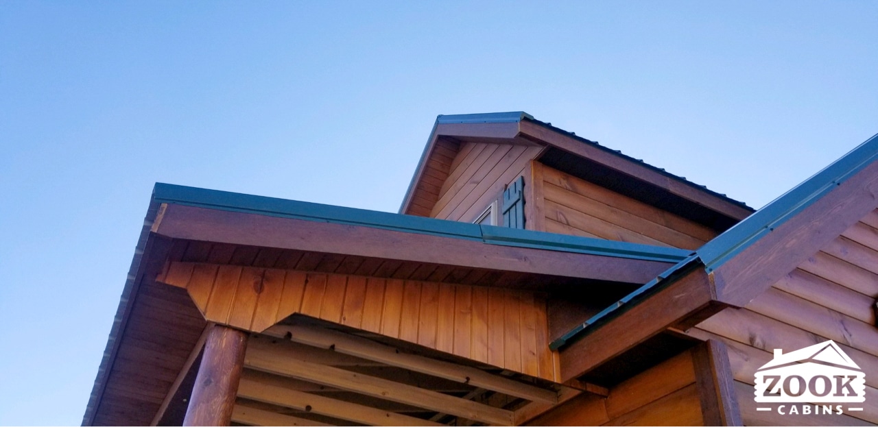 Glacier Log Cabin in Glade Park CO roof line
