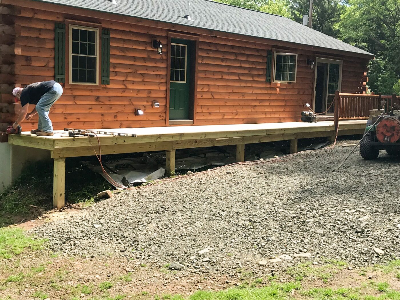 buliding porch on cabin in coudersport pa