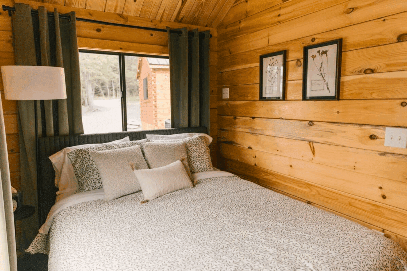 Main bedroom in pinecrest Park Model tiny home built and designed by Psy Homes