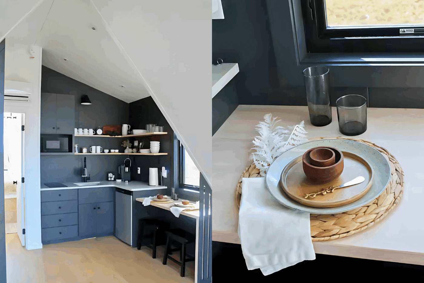 Kitchen in A Frame park model tiny home in Sunbury Pa