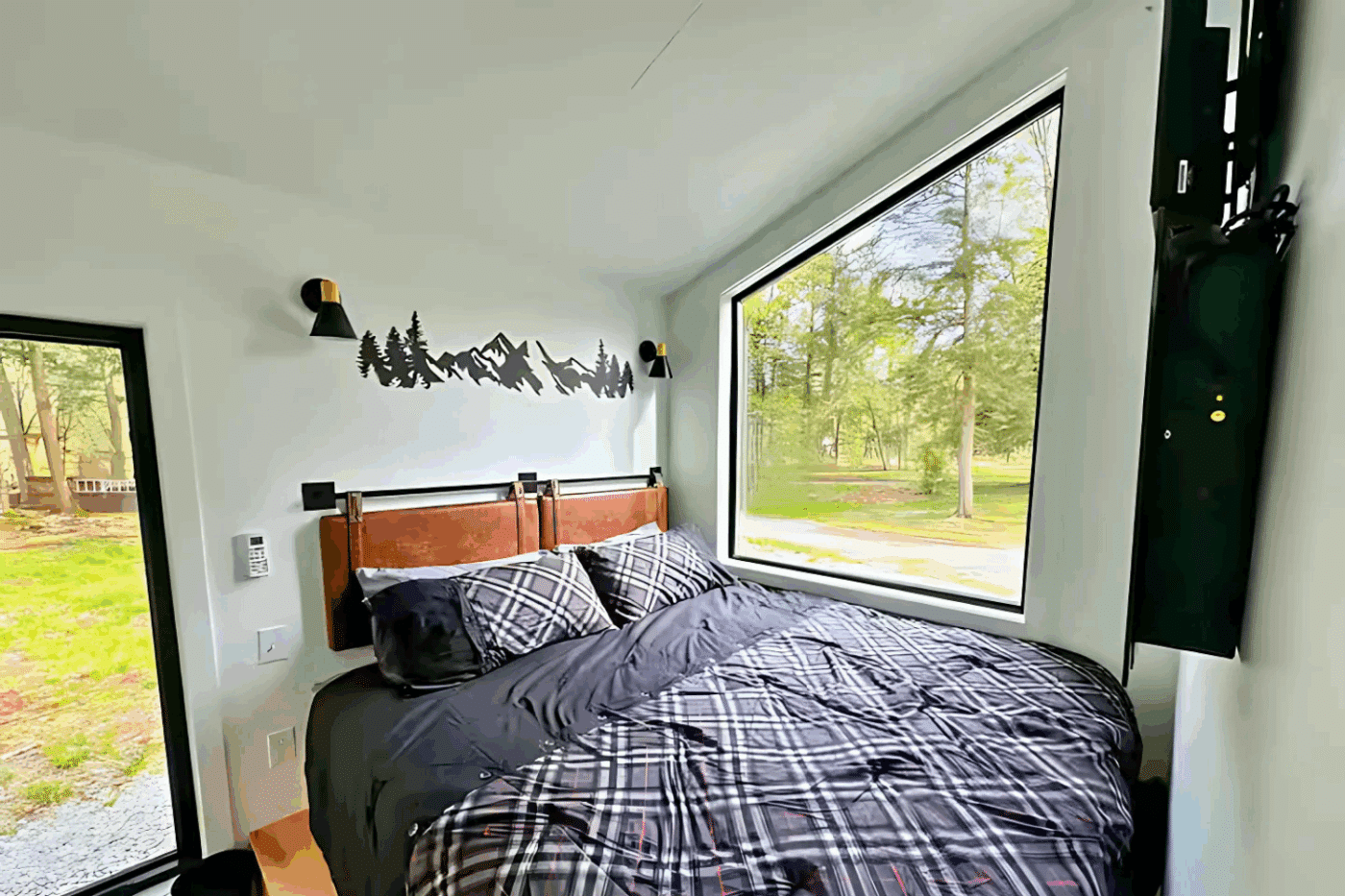 A Frame Bedroom In Catskill Creek New York built and designed by Psy Homes