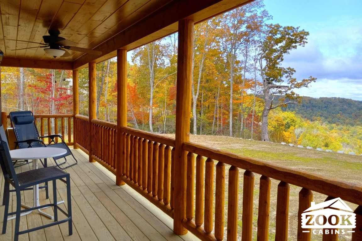 modular log cabin porch