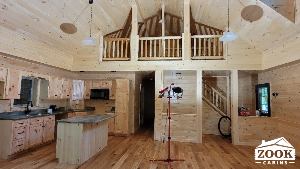 Log Home Livingroom in Ravenna MI