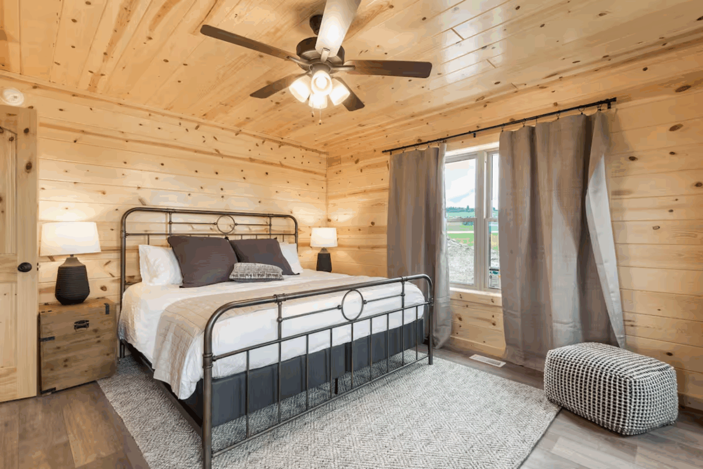 First floor master bedroom of Canyon Lodge in Driggs ID