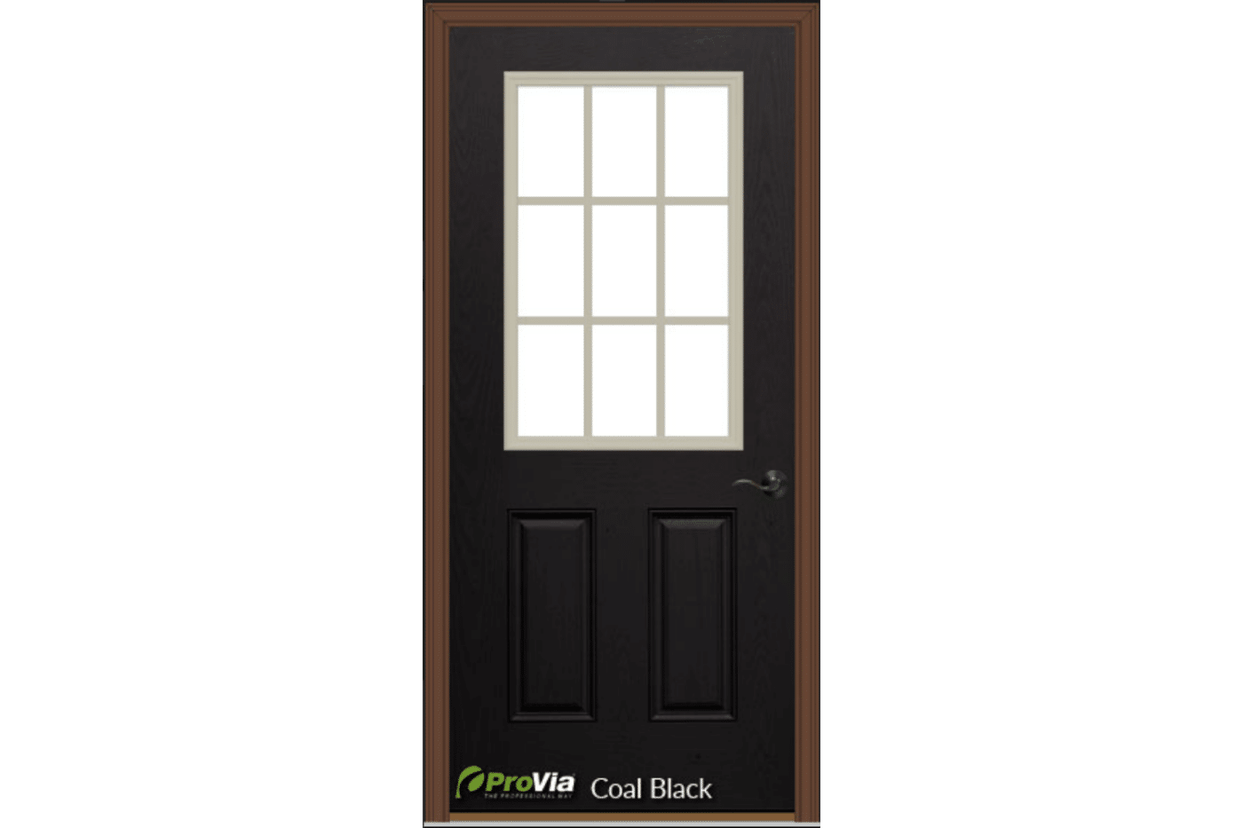 coal black exterior door