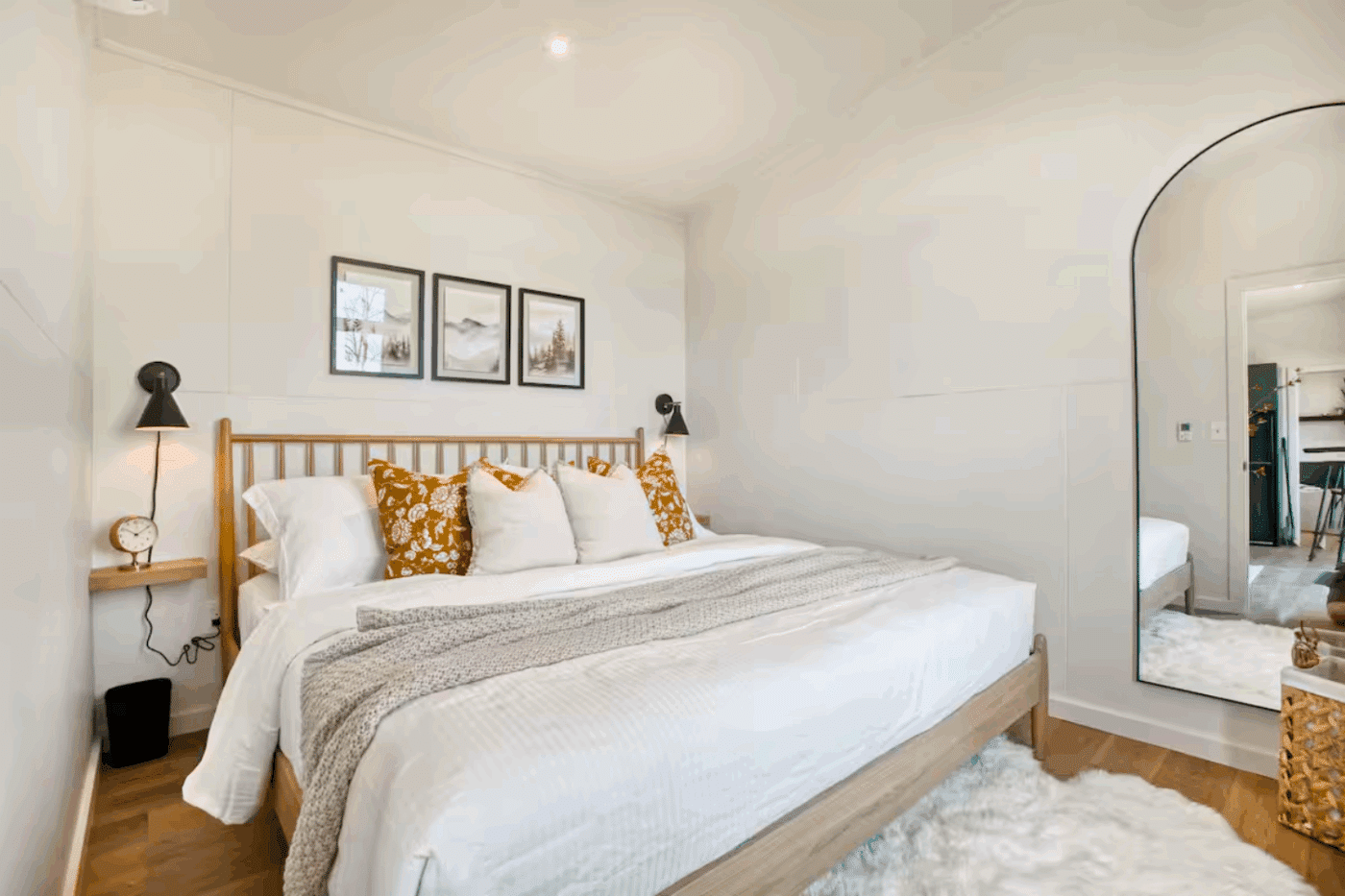 Bedroom of Alpine park model tiny home Pine Creek Township Pennsylvania