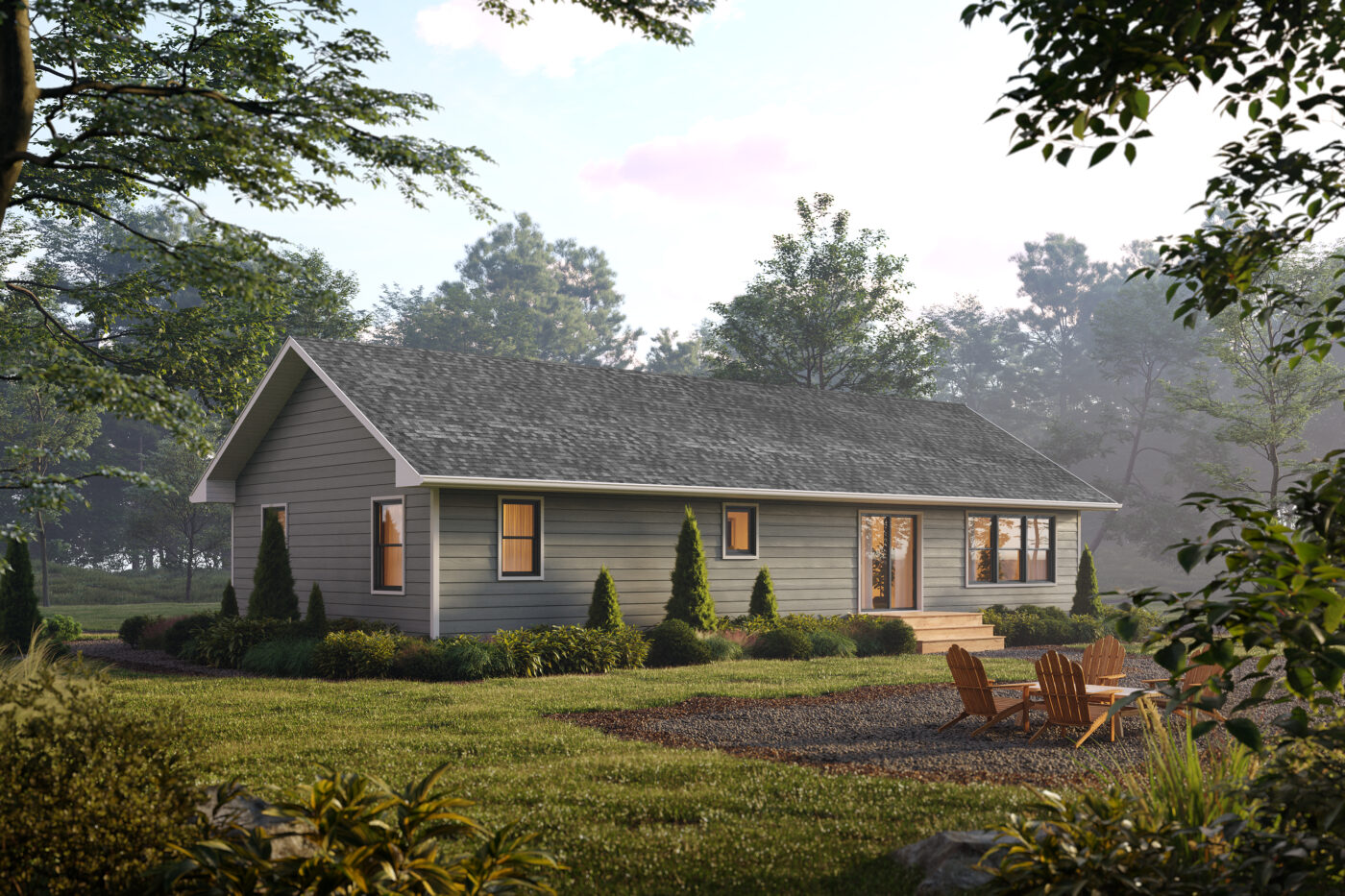 Woodlan modular cabin built by Zook cabins