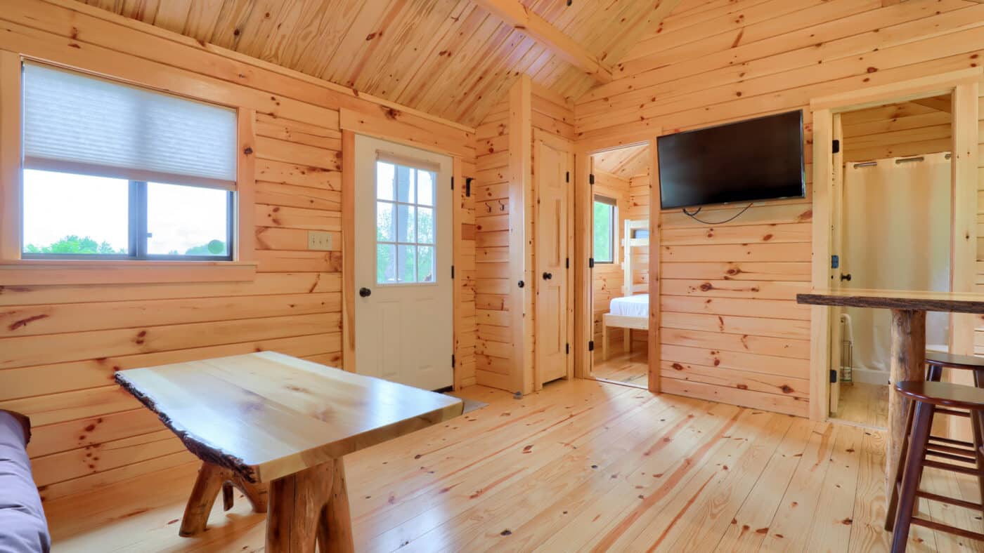 Showing the interior of a park model to show how to winterize a park model home