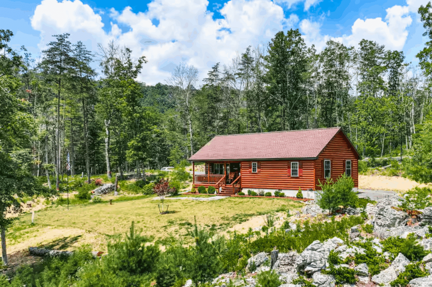 Frontier Modular Log Cabin built and designed by Psy Homes in Hardy County West Virginia