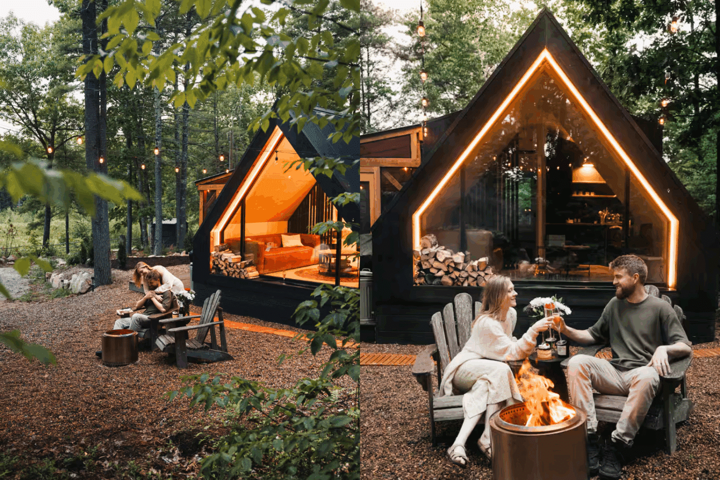 A Frame Tiny home built to RVIA park model standards by Psy Homes locating in South Berwick Maine