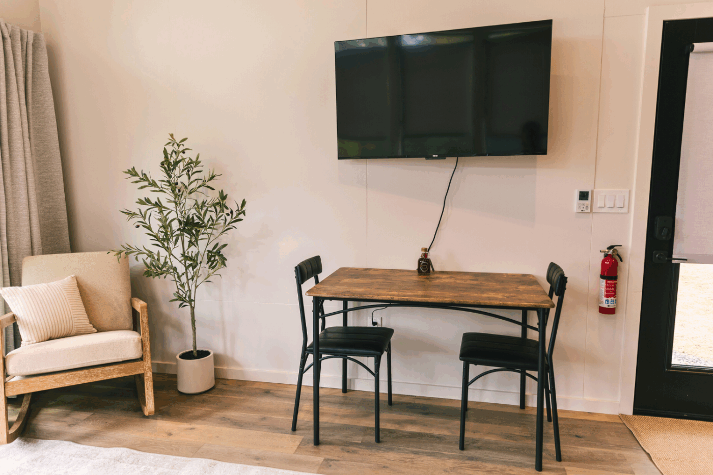 eating area in Rockwood park model tiny home in western pa built and designed by Psy Homes