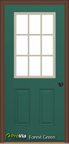 prefab log cabin entry door forest green