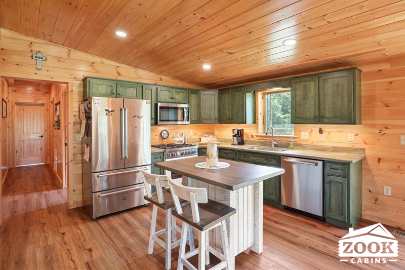 kitchen island in Log Home in Phillipsburg NJ