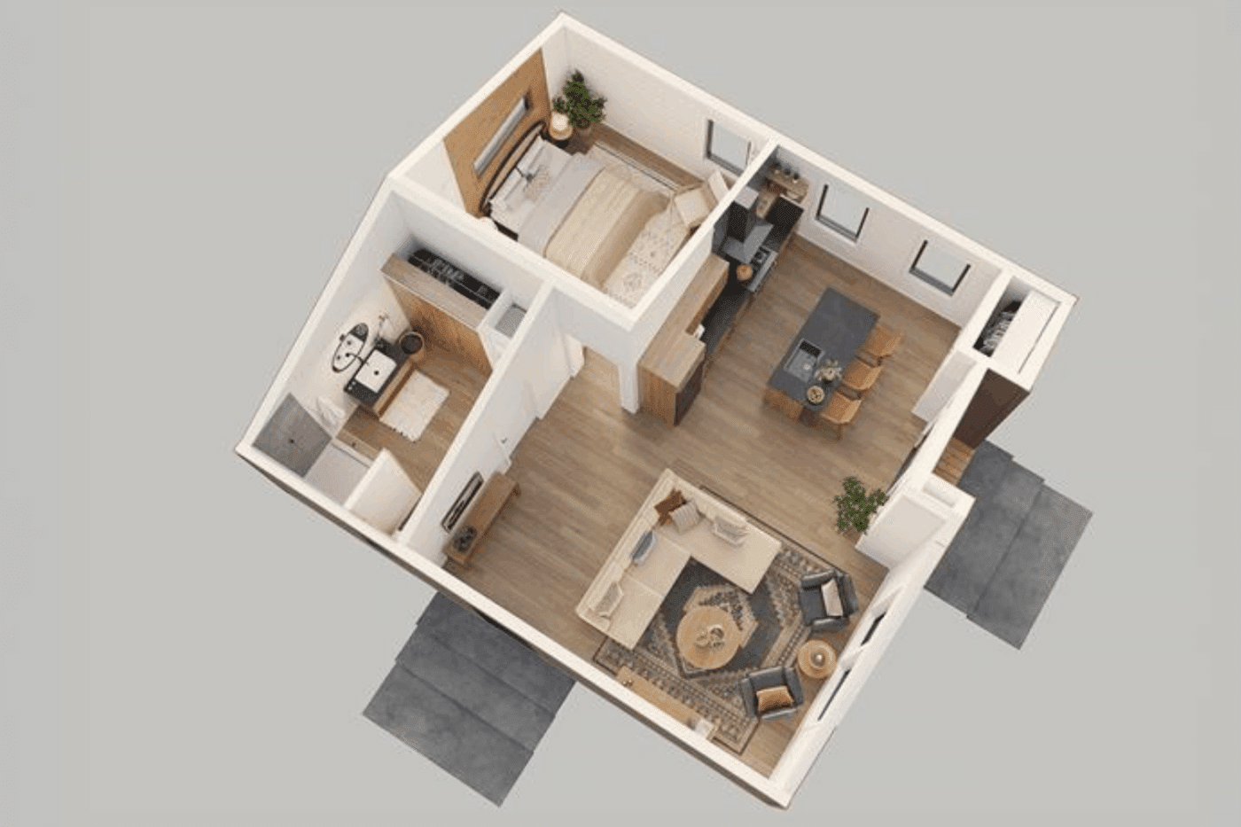 Doll House Rendering of Rivara ADU