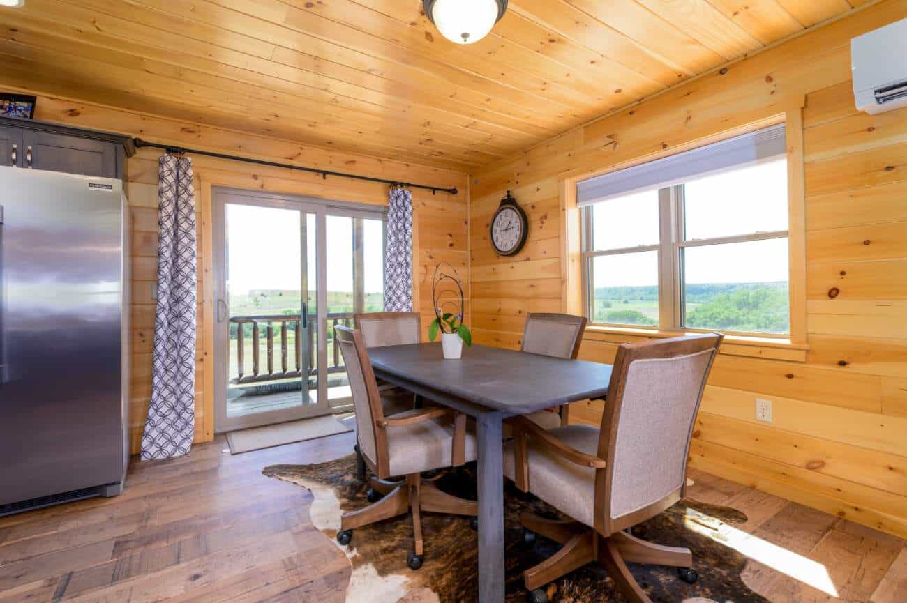 Dining room in Prefab Cabin in Russell KS
