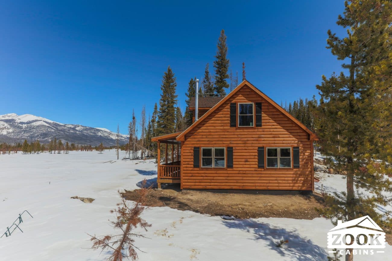 Glacier Log Home in Grand Lake CO side elevation
