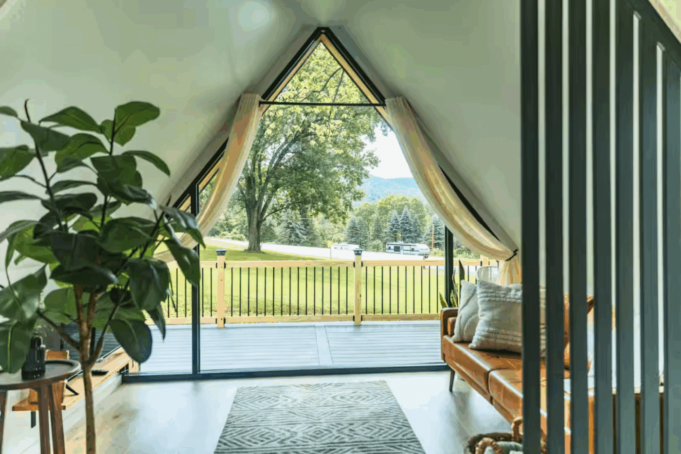 beautiful window in a frame Zook cabins park model tiny in northern pa