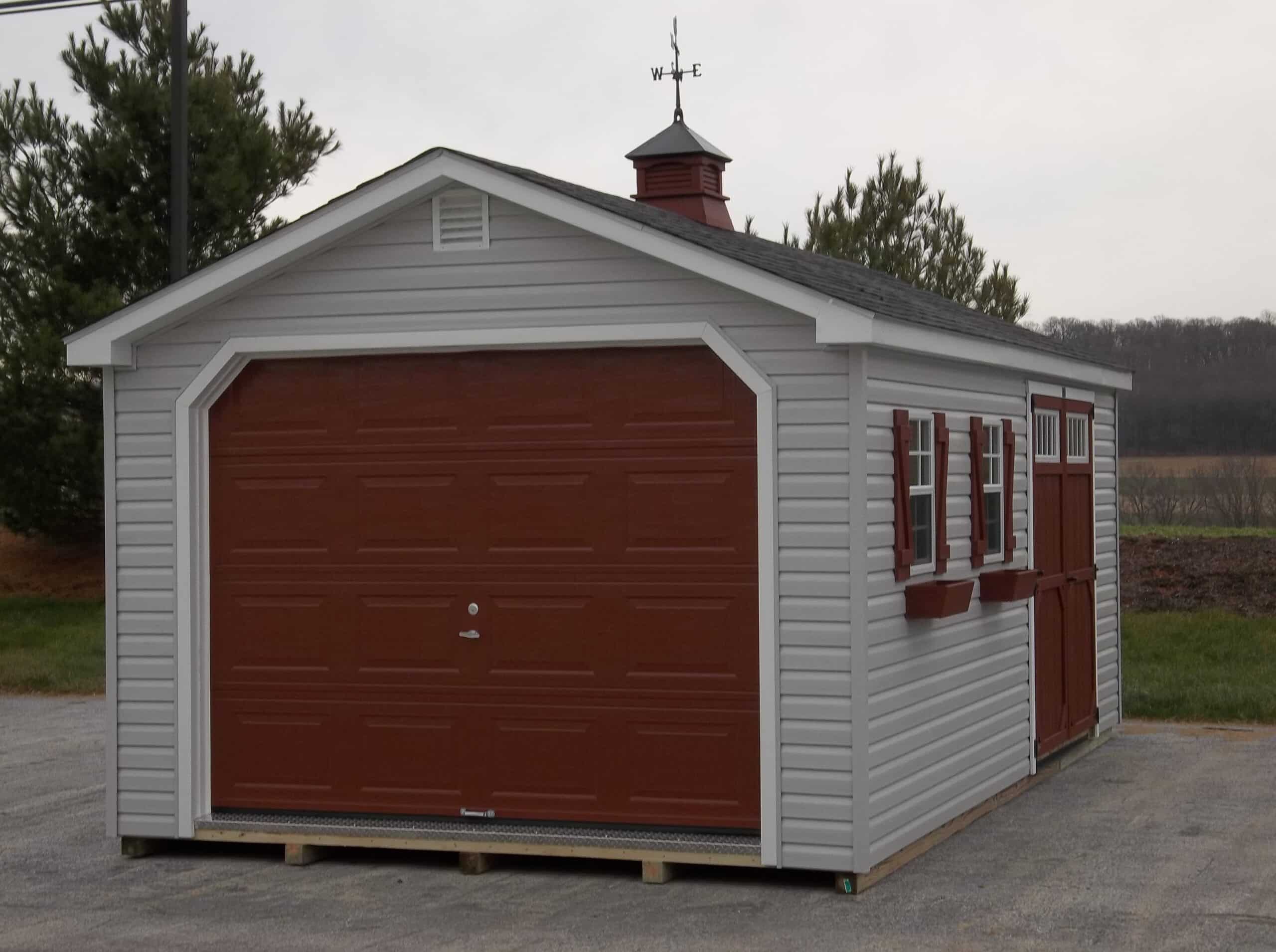 single car log garages